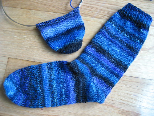 handspun socks - in progress