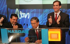 Norman Mineta opens the NASDAQ exchange, May 23, 2006