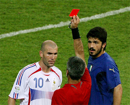 Zidane gets carded