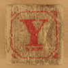 Vintage Wooden Block Letter Y