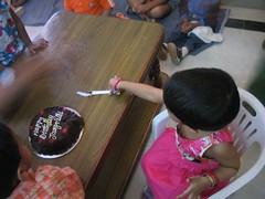 Cutting the cake at play-school