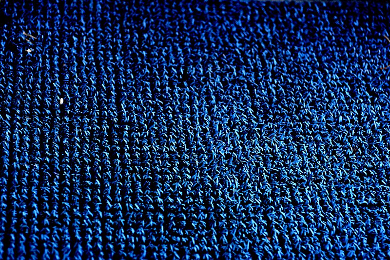 Blue mat on porch