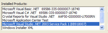 Visual Studio.NET 2003 Service Pack 1