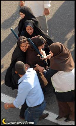 Govt's bwitches with batons set upon defenceless women Iran