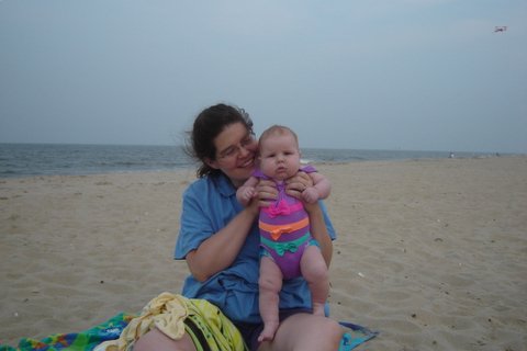 Cheeks and Mommy at the Beach
