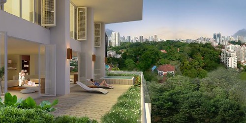 Duplexes in Scotts HighPark’s ‘penthouse series’ enjoy private verandas thatstretch across the entire frontage of the units.
