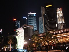 Singapore's 'Merlion' and the downtown financial district
