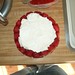 Strawberry Cream Cake - layer of cream cheese whipped cream