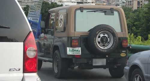 Swastika Displayed On Both Sides of a Vehicle