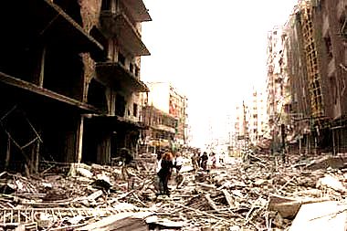 imagen de Beirut tras los bombardeos de Israel