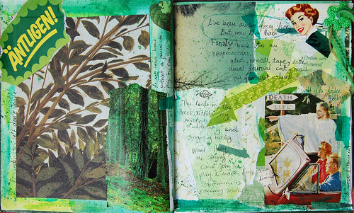 Green journal spread