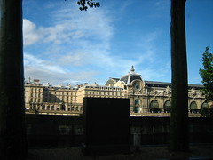View of Musee d'Orsay through a cab window