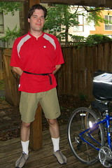 Andrew's spiffy new biking outfit