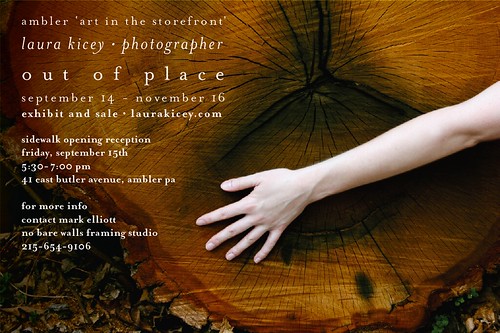 Laura Kicey's Out of Place photography show flyer