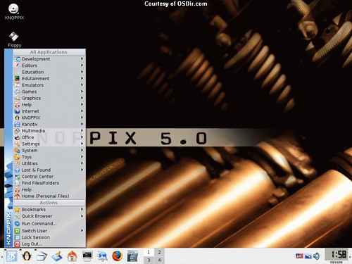 Knoppix Screenshot - menu