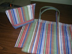 little bag done and tote partly finished