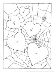 Hearts in spider web