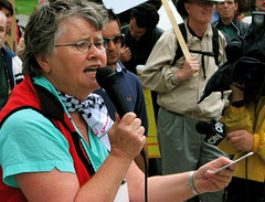 Peg Askin Speaking at Peace Rally