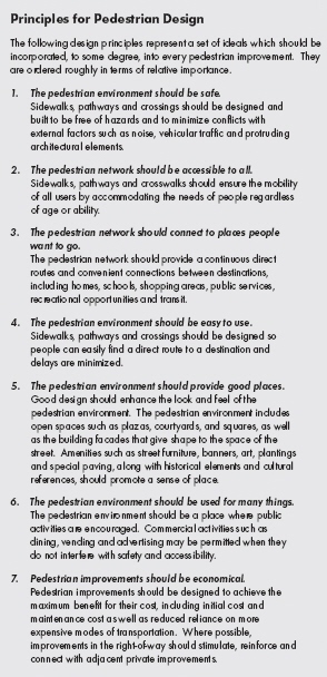 Principles for Pedestrian Design