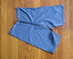 Sew crotch seams up and fold over panel for waist