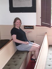 Me in the pew where Melville sat in the Seamen's Bethel, New Bedford
