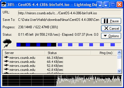 Downloading CentOS 4.4 CD1