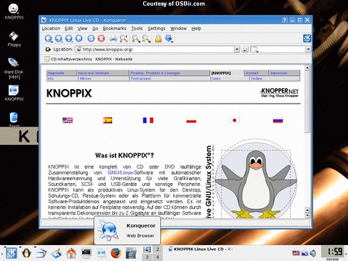 Knoppix Screenshot - browser