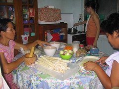 preparing the food