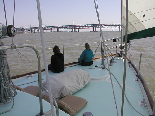 Sylvia and Lorraine on the bow