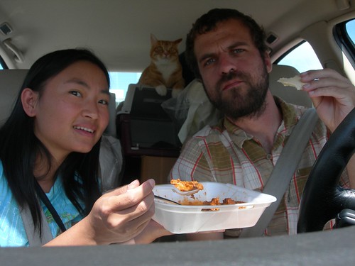 Eating lunch in the car