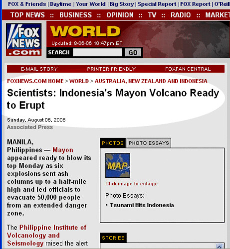 Fox News Messes Up Mayon Volcano's Location