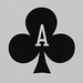 Round Playing Card Ace of Clubs