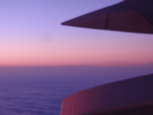 Plane Wing and Sunset Over Middle America