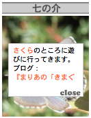 A blogpet, called Shichi-no-suke, says