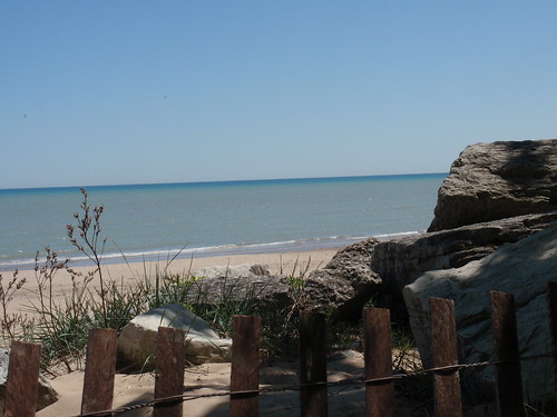 Lake Michigan Shoreline with Fence