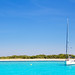 Ibiza - sailboat in turquoise beach of Formentera