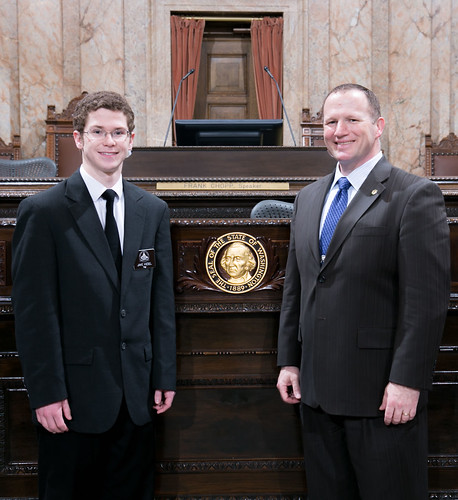 Legislative page Jake Kiesel with Rep. Dve Hayes