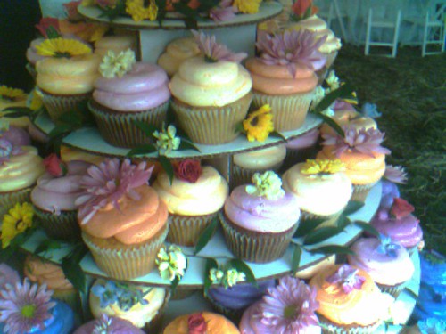 Our friend Derek took this cameraphone pic of wedding cupcakes at a wedding