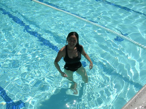 Gina in the pool