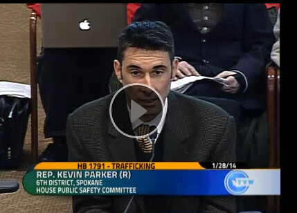 Rep. Kevin Parker testifies in the House Judiciary Committee on his human trafficking bill
