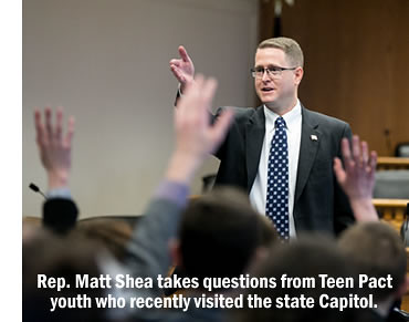 Rep. Matt Shea addresses Teen Pact youth.
