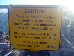 Sign at Lighthouse stairs