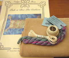 Threads and Fabric for Indigo Rose's Peek-a-Boo Pin Cushion