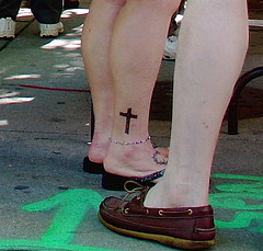 Calf Cross Tattoo