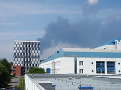 Das Feuer vom Dach des DFKI aus