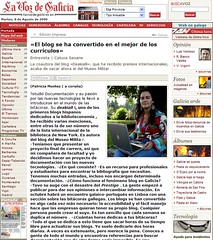 entrevista en La Voz de Galicia 8-08-06