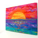 Ibiza - Ibiza Sunset - A Bright and Bold Felted Sunset - Stretched on a Canvas Art Frame