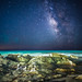 Formentera - starry night, reflection of light