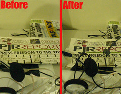 Before and after upgrade photo taken using K750i