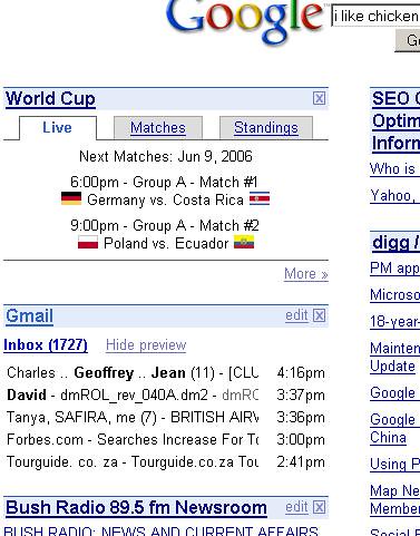 google world cup widget